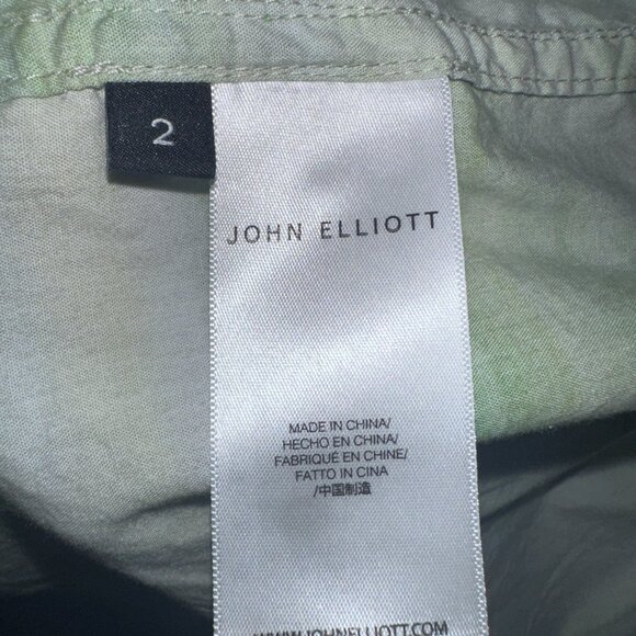 John Elliott Cloak Print Short Sleeve Button-Up - Green (MOTION MEADOW) - Medium - Picture 5 of 6